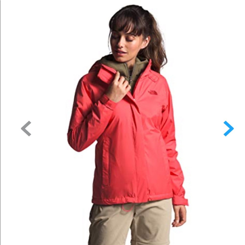 North Face Red rain jacket